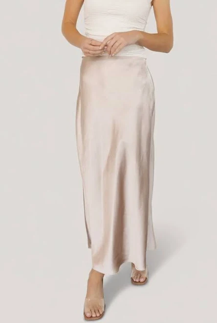 skirt Baltic Born Womens Celeste Satin Midi Skirt Baltic Born $35.4