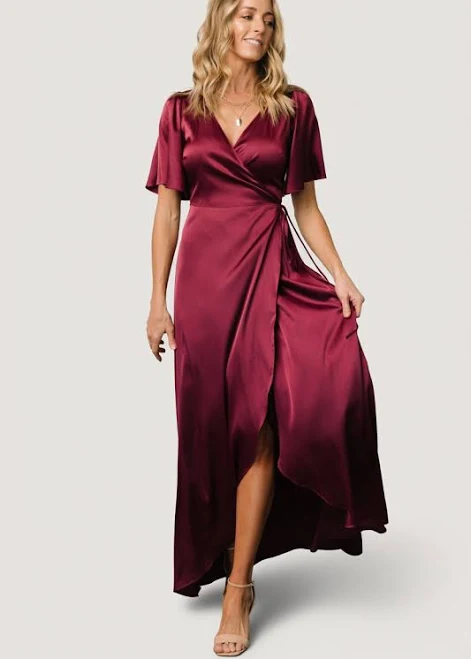 dress Baltic Born Women's Vara Satin Maxi Wrap Dress Baltic Born $124