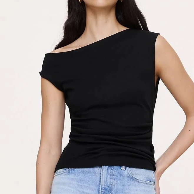 top Banana Republic Women's Airy Cotton Asymmetrical Tank Banana Republic $42