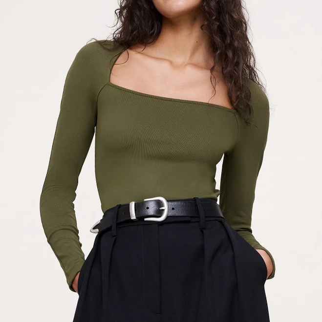 asymmetric neck top Banana Republic Women's Sculpted-Stretch Square-Neck Top Banana Republic $49.99