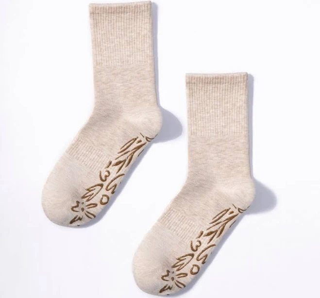 shoes Beige Yoga Socks – Organic Cotton (2 pairs) Asivana Yoga $19.65