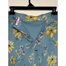 skirt Bershka Floral Print A-Line Mini Skirt Blue Yellow Pink Size S eBay $30
