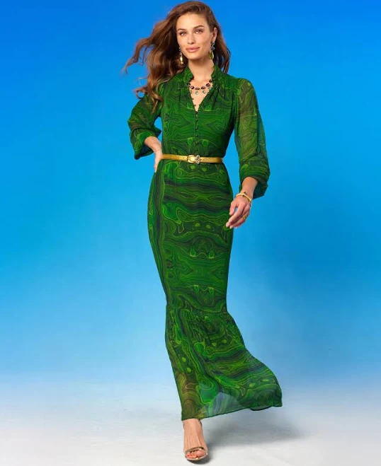 dress Blythe Maxi Crinkle Chiffon Dress NicoBlu $468