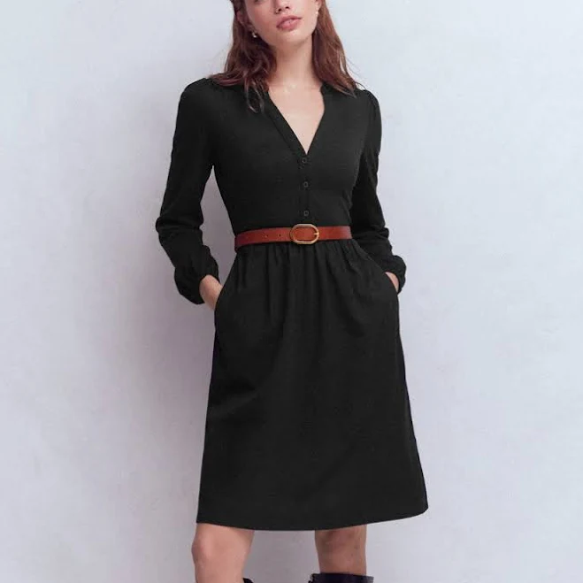 dress Boden Women's Amy Short Jersey Dress in Black | Size 20/22 Boden $99