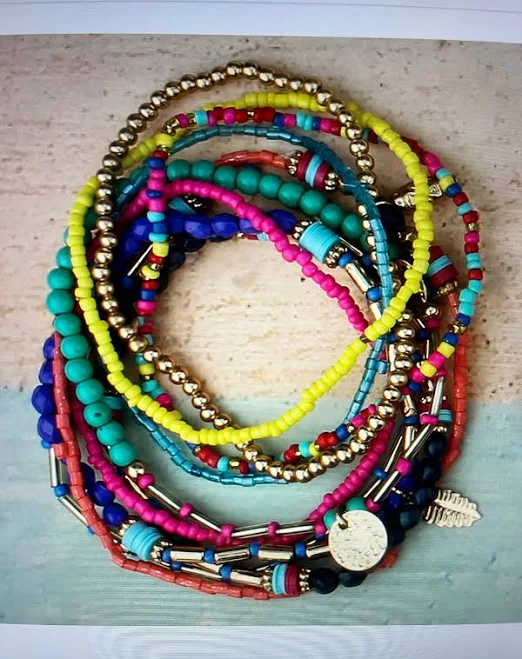 accessory Boho Beaded Stacked Bracelets (10 Bracelets) Etsy - Seller $25