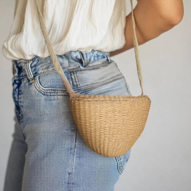 bag Boho Handmade Woven Straw Crossbody Bag Etsy - Seller $14.26