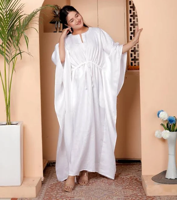 cover up Boho Linen Maxi Kaftan Dress Etsy - Seller $50.53