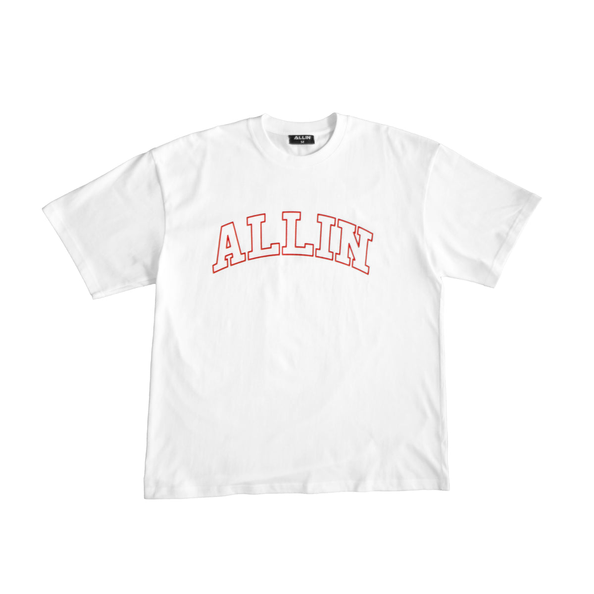 top Bold Oversize T-Shirt White & Red allin200.com $28.37