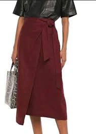 skirt Bondi Born Universal Tibi 100% linen wrap skirt in Burgandy Maroon S 4 $495 Nwt eBay $89.99
