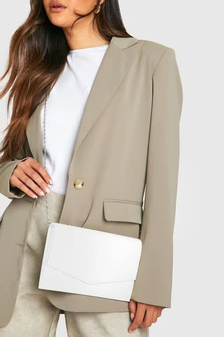 bag Boohoo Grainy PU Envelope Clutch Bag and Chain boohoo USA $6.4
