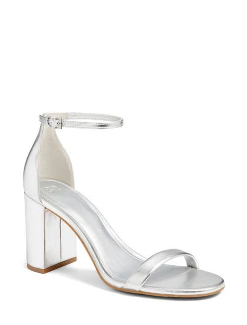 shoes BP. Livia Ankle Strap Sandal in Silver Metallic at Nordstrom, Size 5.5 Nordstrom $29.98