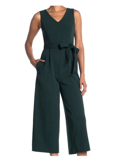 jumpsuit Calvin Klein Womens Emerald Green Wide Leg Sleeveless Tie Waist Jumpsuit Size 10 eBay $32