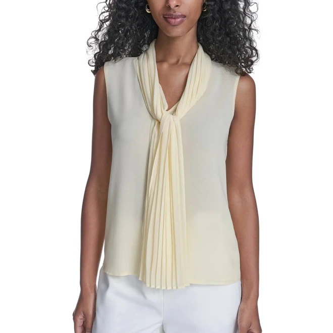 top Calvin Klein Women's Petite Sleeveless V-Neck Top Macy's $47.4