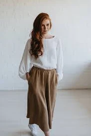 skirt Camel Heavy Linen Midi Skirt, Elastic Waist, Pockets Etsy $91.44