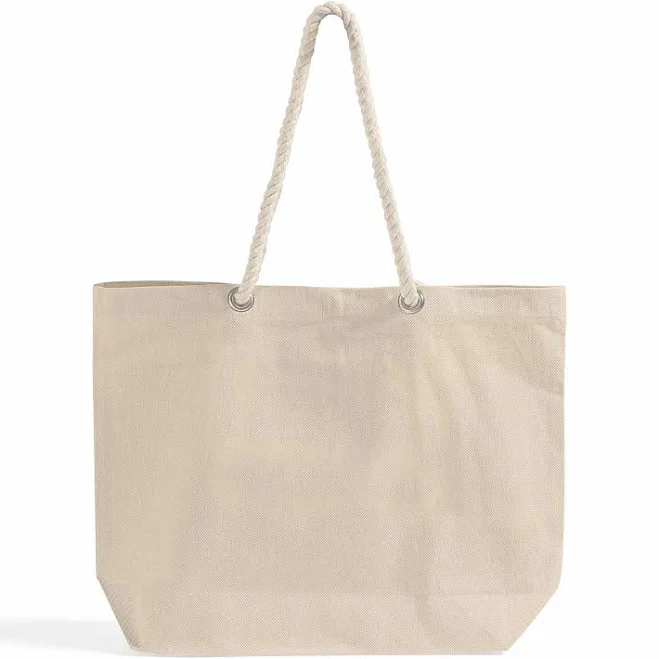 bag Canvas Beach Tote Bag with Rope Handles ToteBagFactory $5.49