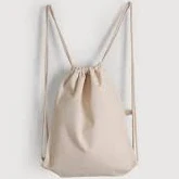 bag Canvas drawstring backpack Lightweight -Beige (34x45)(10oz) Nannan Goods $8.07