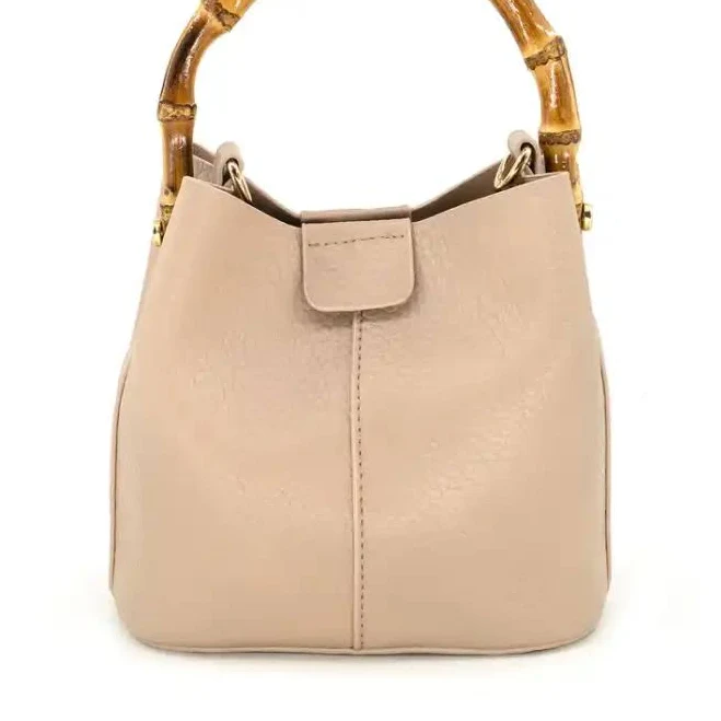 bag Capri Mini Bucket Bag with Bamboo Handle Gold Leaf $55