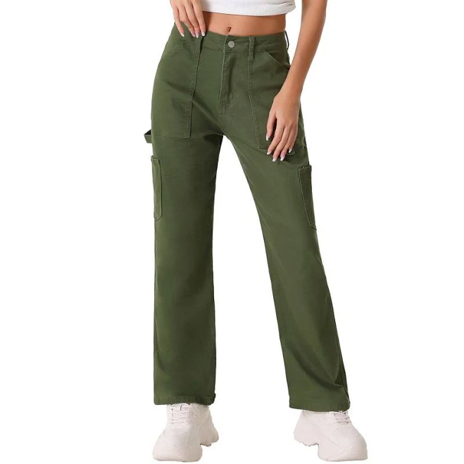 cargo pants Cargo Pants for Women's High Waist Baggy Street Casual Fashion Pants with Pockets, Size: Medium, Dark Green Kohl's $62.99