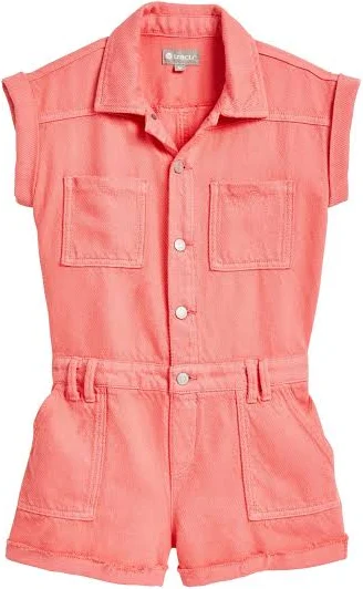 romper Cargo Romper with Patch Pockets Palms $20