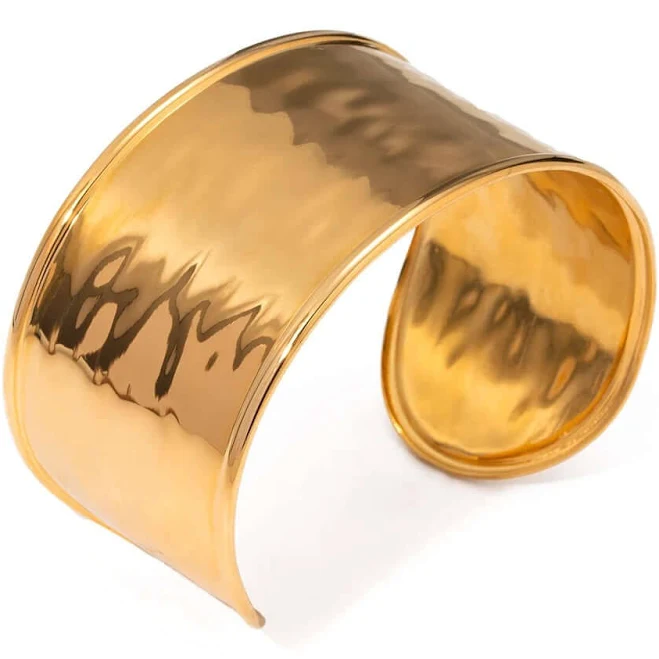 accessory Chunky Gold Waterproof Cuff Bangle kataleya.co.uk $41