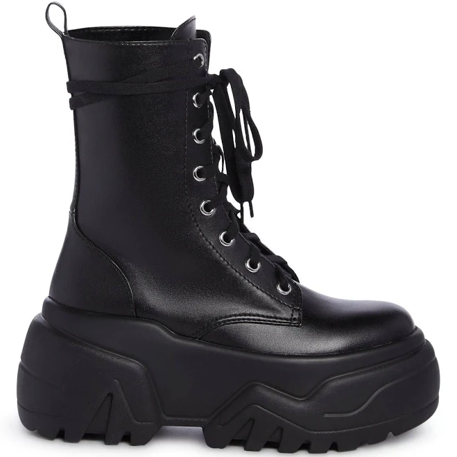 shoes Club Exx Vegan Leather Lace Up Zip Combat Boots Dolls Kill $58.98