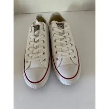 shoes Converse All Star Low Top Canvas Sneakers White with Red Trim Women's Shoes eBay $22.5