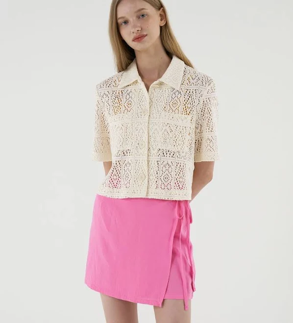 skirt CORALIQUE Linen Wrap Skirt 무신사 $24
