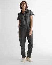 linen outfit Cotton Linen Twill Short Sleeve Coverall Jumpsuit Quince $79.9