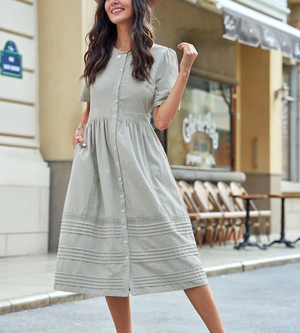 dress Cotton Midi Dress Petal Lush $48