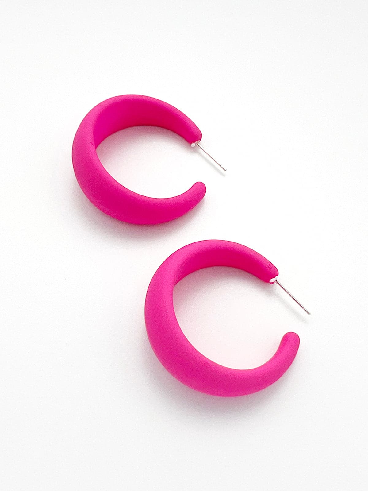 accessory Crescent Fuchsia Resin Hoop Earrings Oraneden $2.99