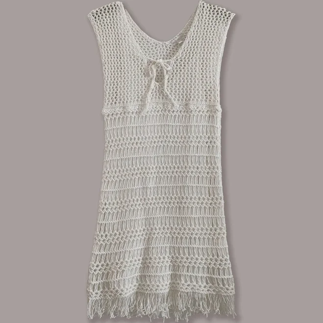 cover up Crochet Knit Fringe Dress Etsy - Seller $41.86