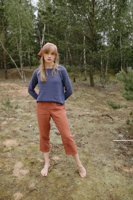 pants Cropped Linen Trousers Etsy - Seller $117.24