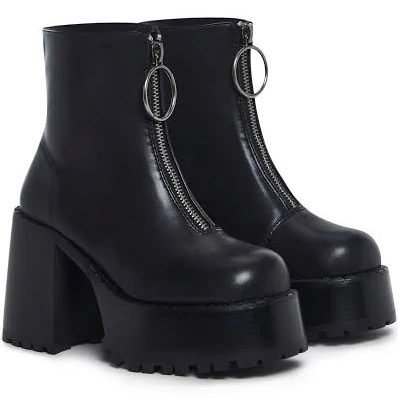 shoes Current Mood Detention Hall Platform Boots - Black - BLACK / US 8 Dolls Kill $79.2
