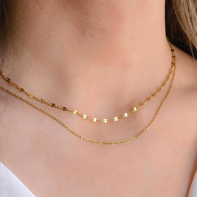accessory Dainty Gold Chain Necklace Stack Set Etsy - DaintyJools $23.27