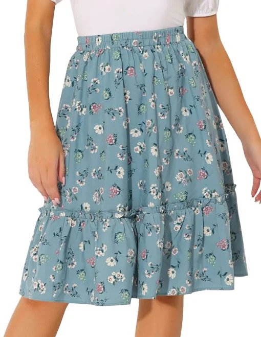 skirt Daring Diva Women's Flowy Ruffle Hem Tiered Midi Skirt Walmart $25.99