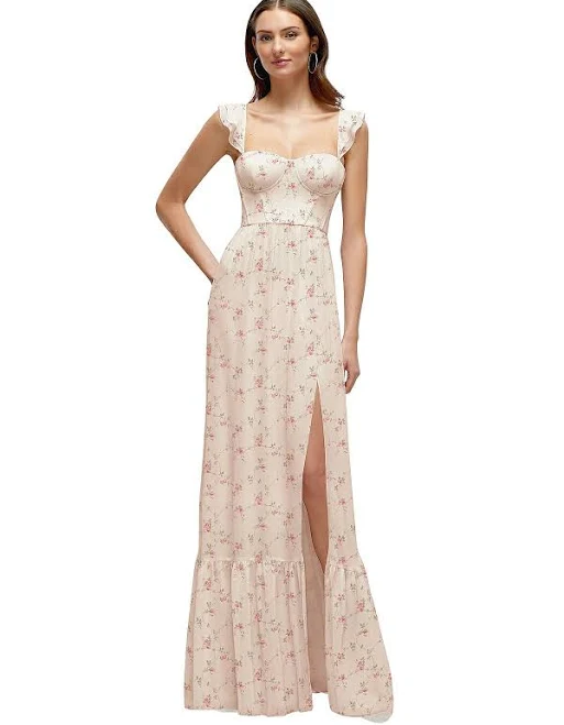 dress Dessy Collection Women's Ruffle Strap Bustier Maxi Dress Dessy Group $251.1