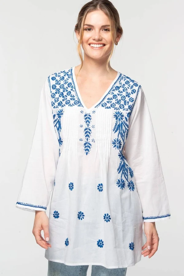 blouses Divya Hand Embroidered Tunic Etsy - Seller $39