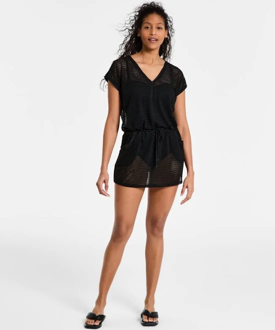 cover up DKNY Women's Mesh Drawstring Tunic Swim Cover-Up Macy's $58