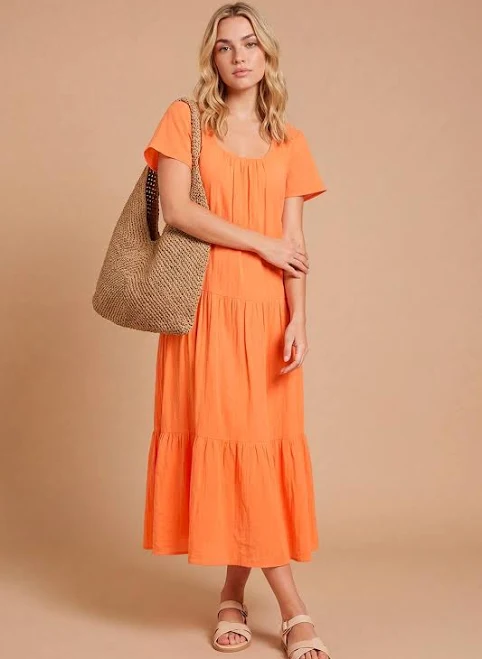 dress Dorothy Perkins Women's Scoop Neck Tiered Maxi Dress boohoo USA $58.8