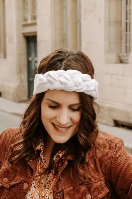 accessory Double White Gauze Half Braided Headband Etsy - GaelleHayme $43.07