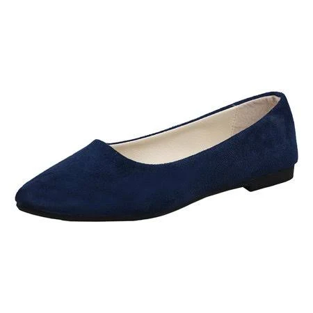 shoes Dweltoz Ballet Flat Shoes for Women Slip on Closed Toe Pointed Soft Flats Work Cute Solid Color Suede Ballet Flats,Dark Blue 39, Women's Walmart - Dweltoz $19.99