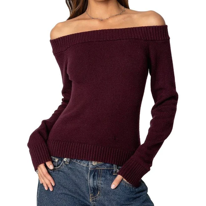 off-shoulder top Edikted Women's Elona Off Shoulder Knit Top Nordstrom $52.8
