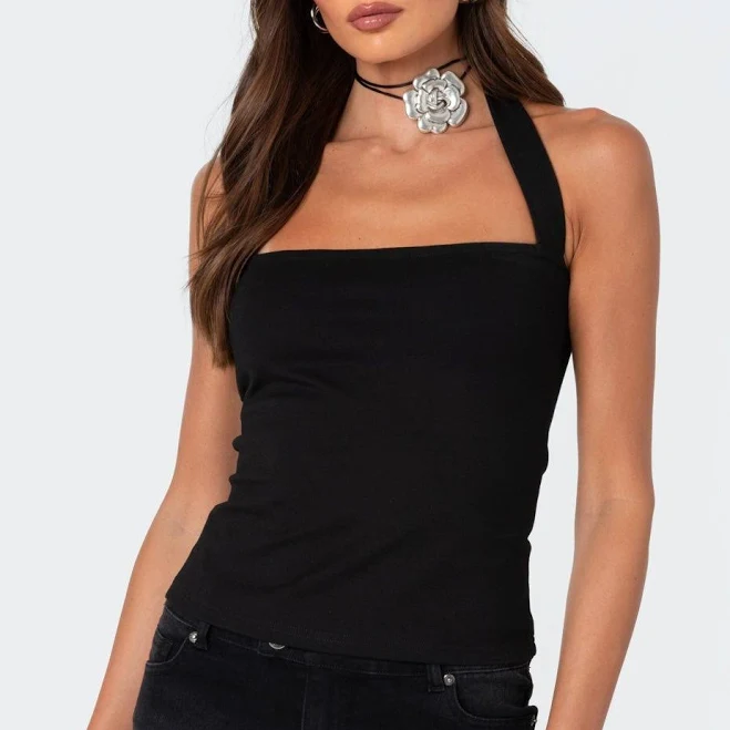crop top Edikted Women's Marisol Straight Neck Halter Top edikted $19.2