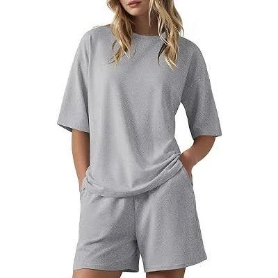 matching set Ekouaer Women's Oversized Boxy T-Shirt Lounge Set Target $20.09