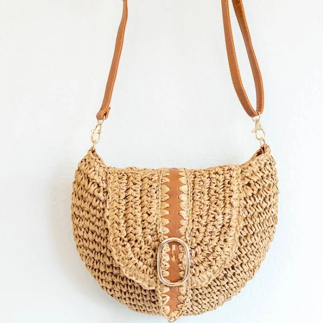 bag Elena Straw Woven Crossbody Bag Elena Handbags $41