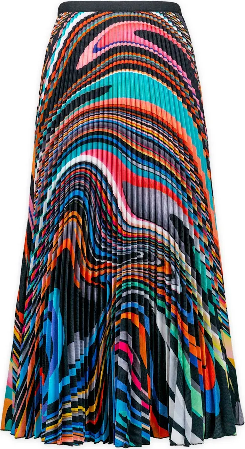 cover up Emily Pleated Oil Paint Skirt Wolf & Badger $175