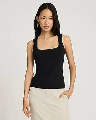 top Express Women's Bodycon Light Compression Stretch Cotton Square Neck Tank Top Express $34