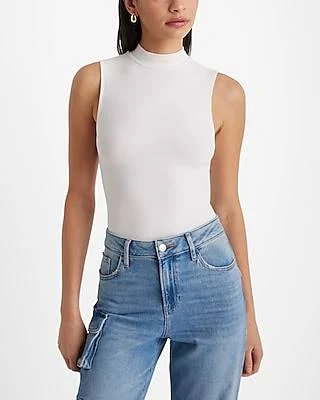 top Express Women's Essential Fitted Ribbed Mock Neck Sleeveless Tank Top Express $9.97