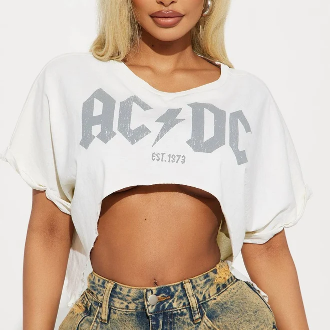 top Fashion Nova ACDC Washed Boxy Crop T-Shirt Fashion Nova $16.99