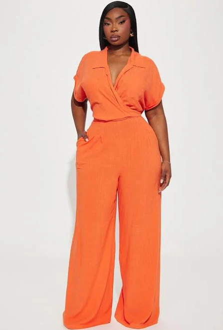 matching set Fashion Nova Andrea Linen Cropped Blouse and Pant Set Fashion Nova $35.99